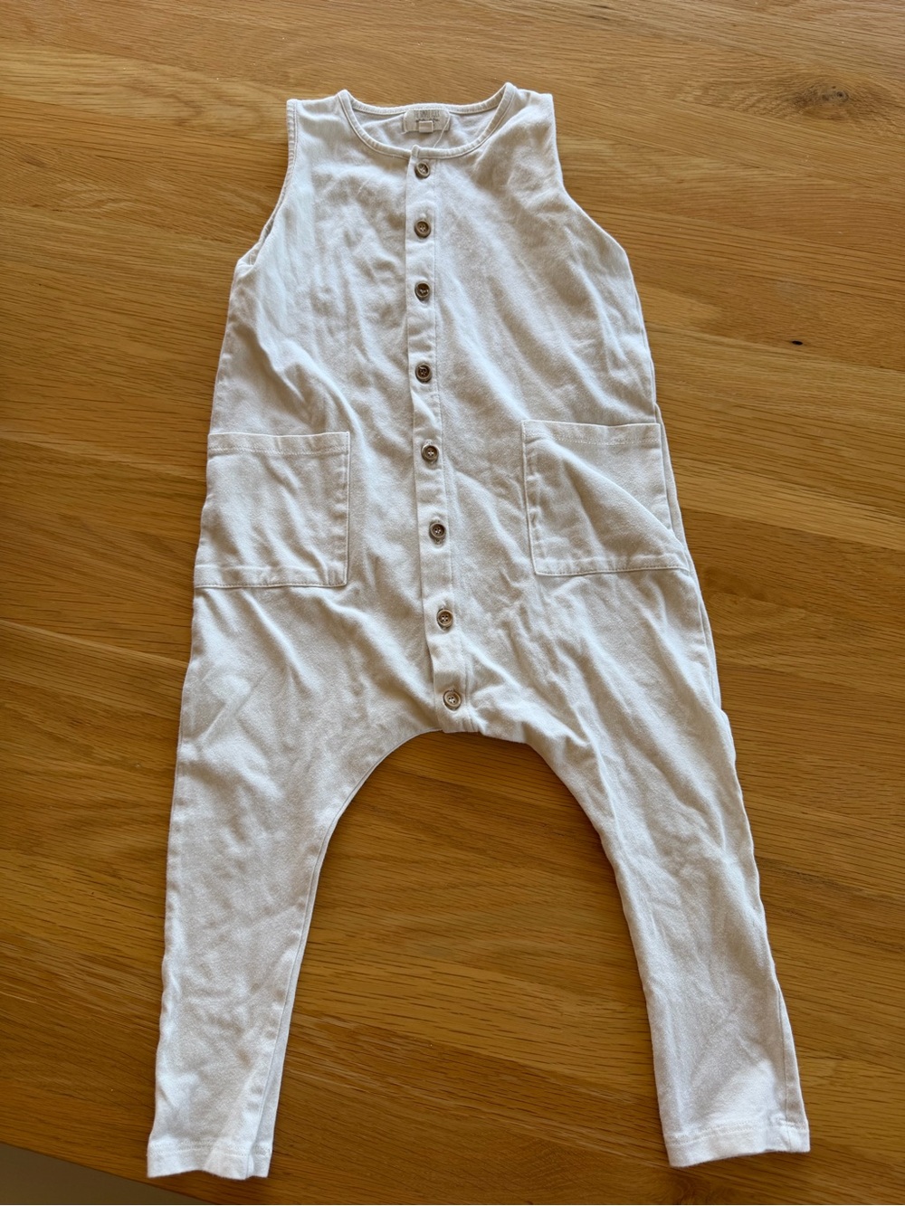 The simple folk - White Button-Front Romper - Soft organic Cotton